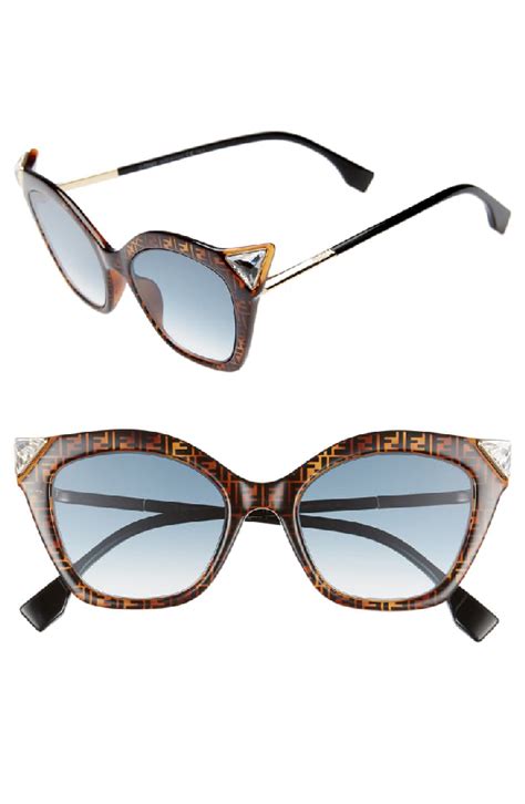 fendi women's cat eye sunglasses 52mm